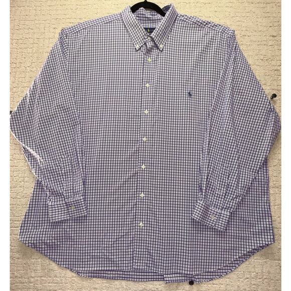 Ralph Lauren Performance Men’s 4XB Big Plaid Stretch Dress Shirt Classic Fit - Picture 1 of 6